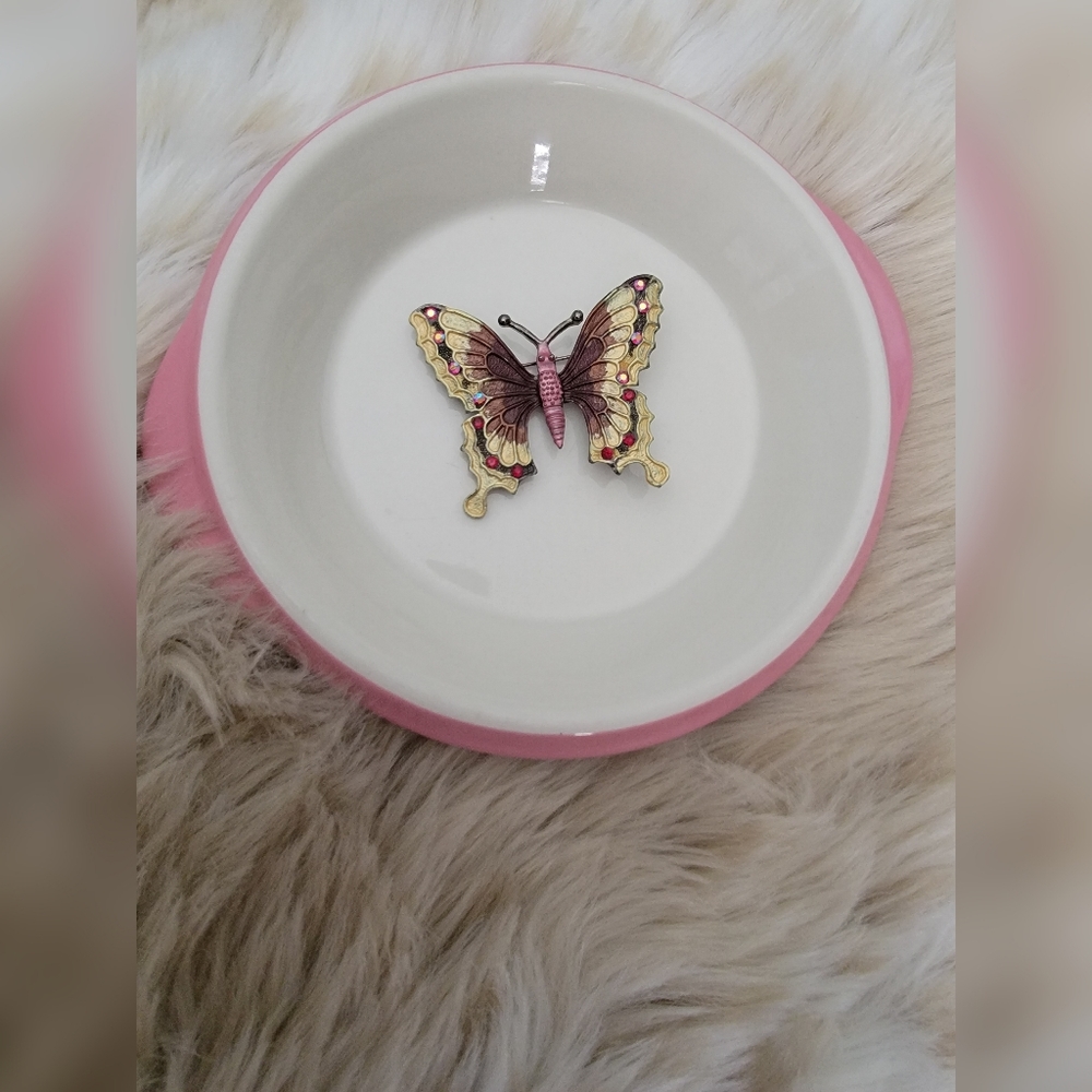 Vintage Multicolored Butterfly Brooch